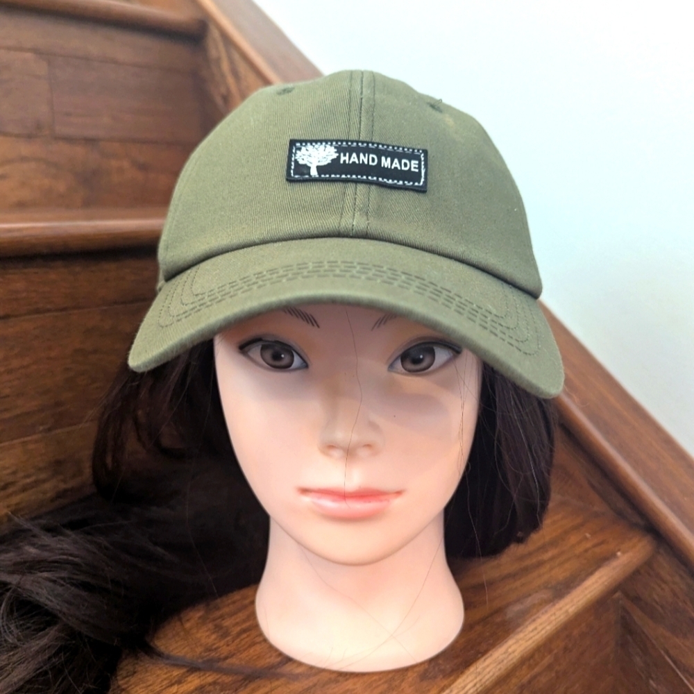 Baseball Cap With Attached Sunglasses Khaki Green Eclectic Festival Weirdness